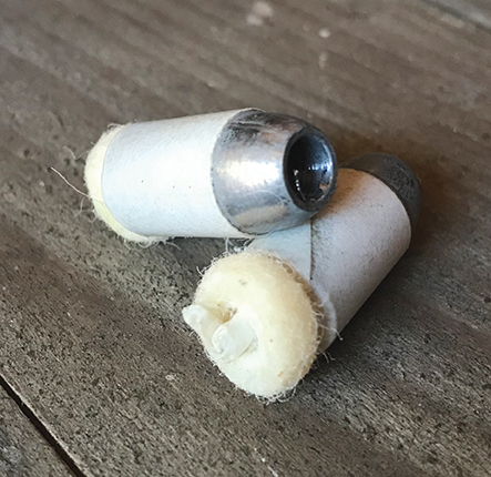 The 350-grain, paper-patched conical for the .451 Alexander Henry Express rifle.